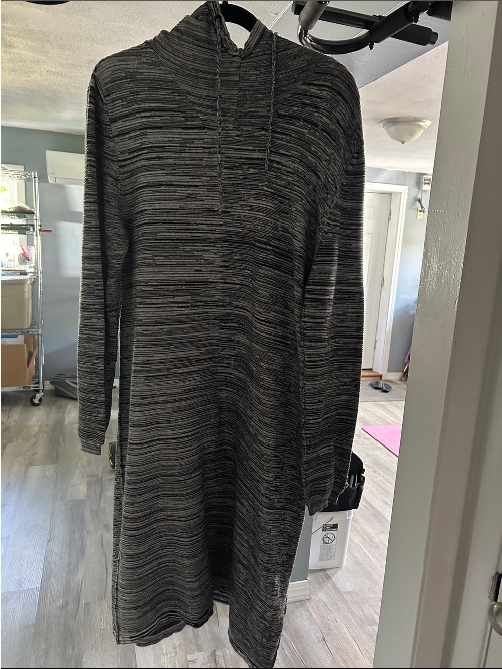Women’s Black Heather Knit Hoodie Dress - product.think.tank